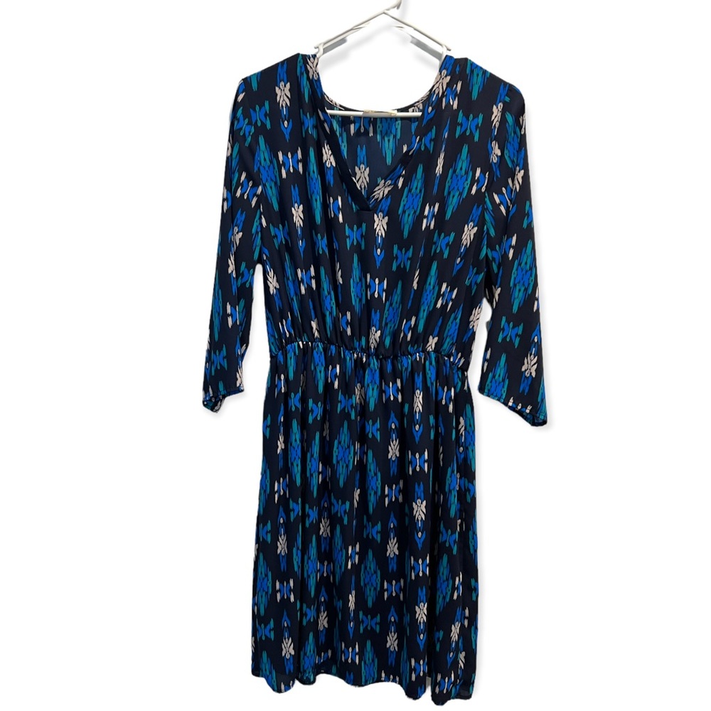 Everly blue patterned dress